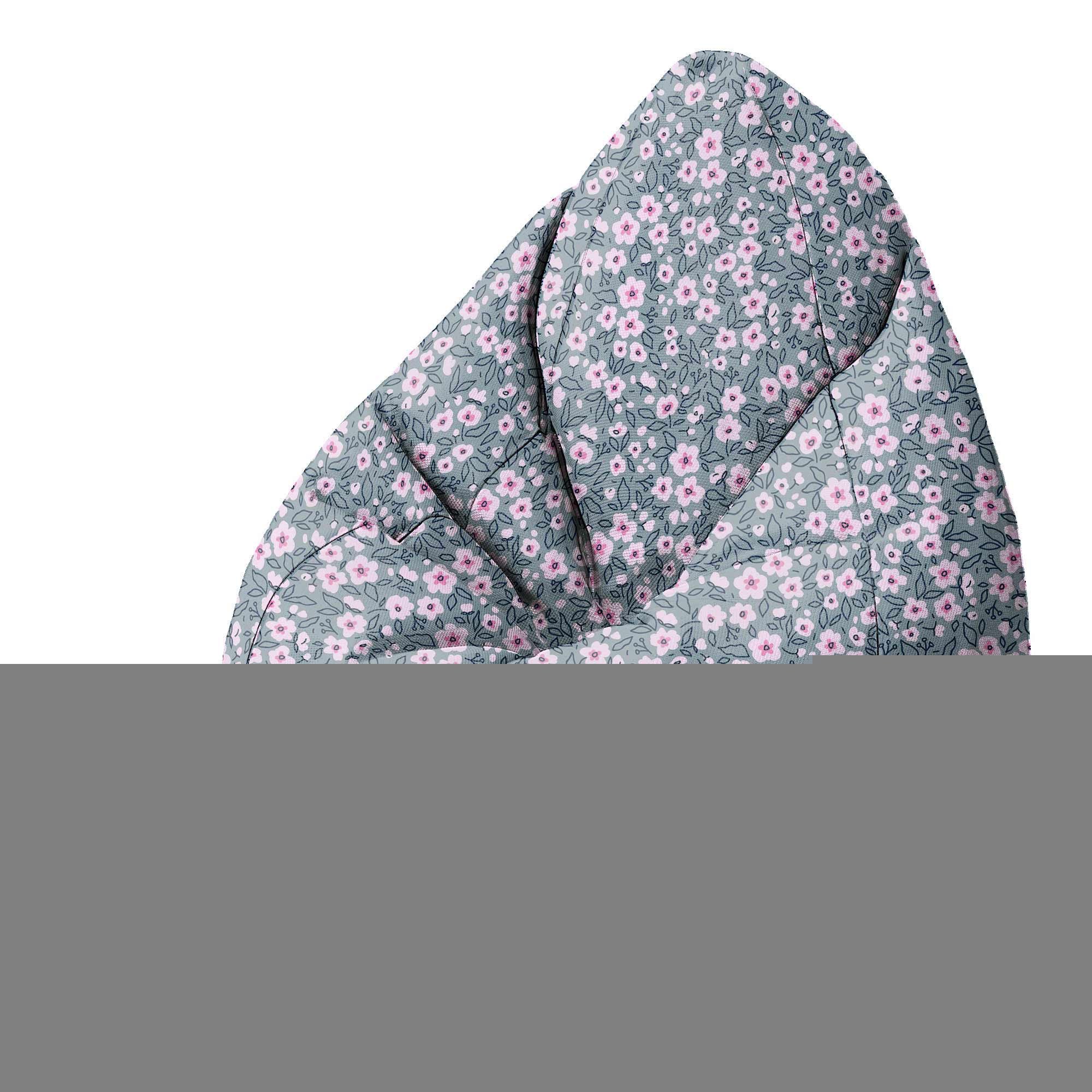 Okrúhly puf na nohy Small Pink Flowers-Velvet