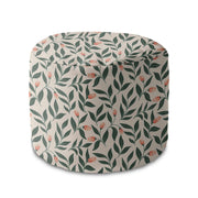 Okrúhly puf na nohy Pink Berries Pattern-Oxford