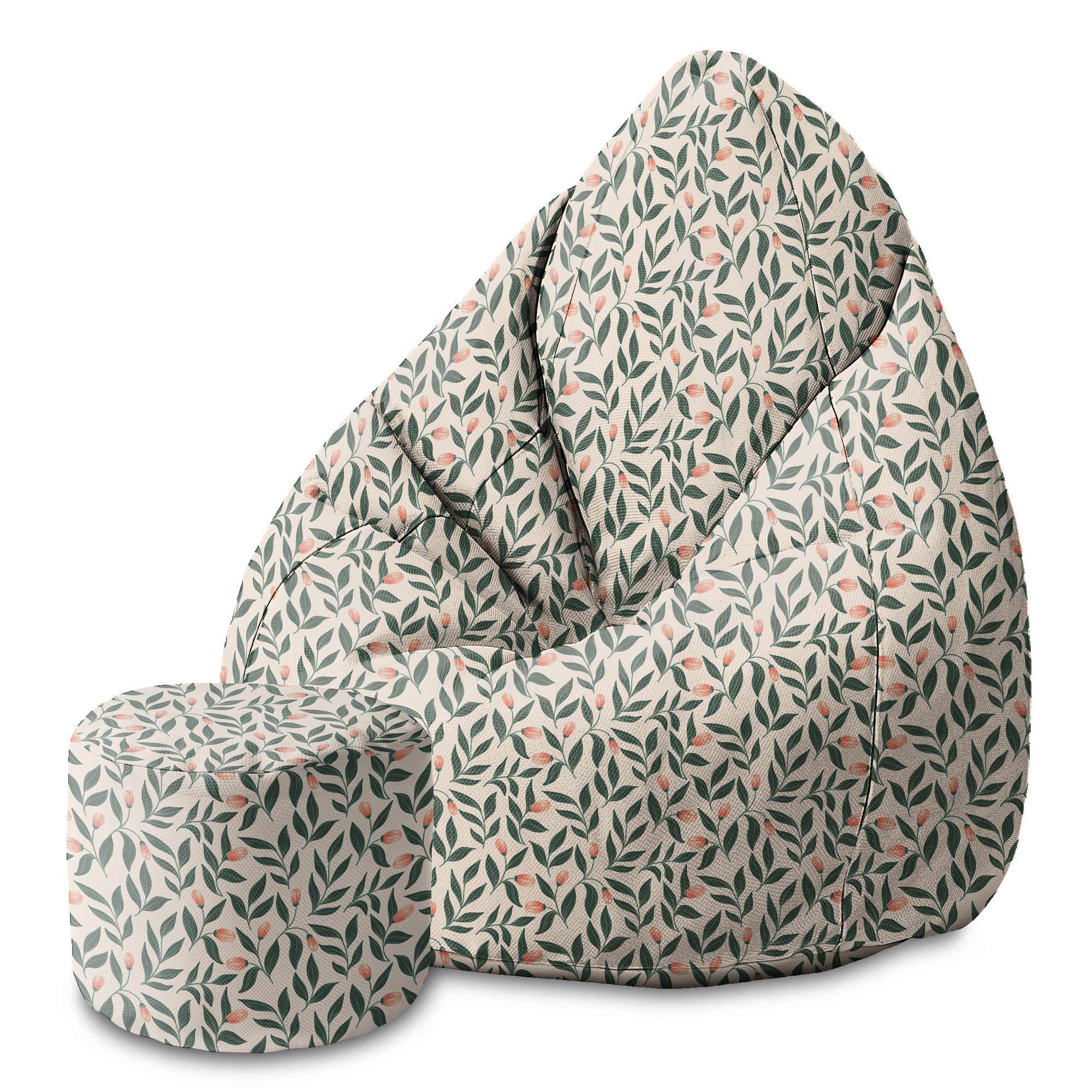 Okrúhly puf na nohy Pink Berries Pattern