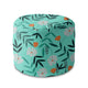 Round Pouf Footstool Flower Dream-Velvet