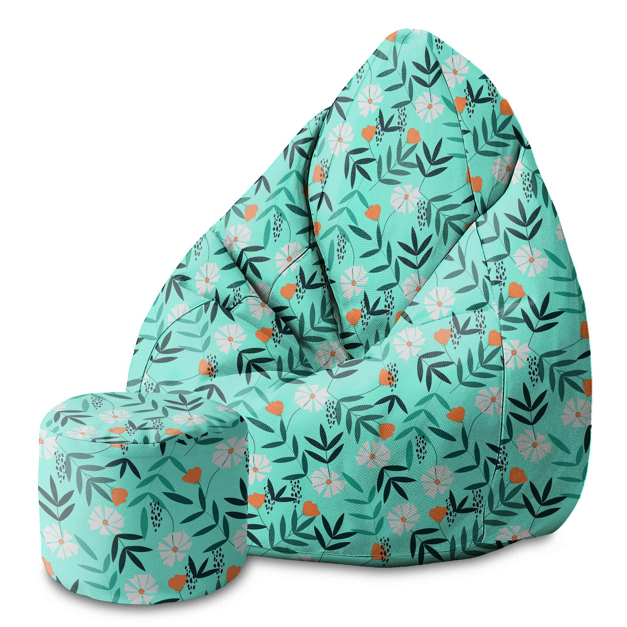 Round Pouf Footstool Flower Dream-Oxford
