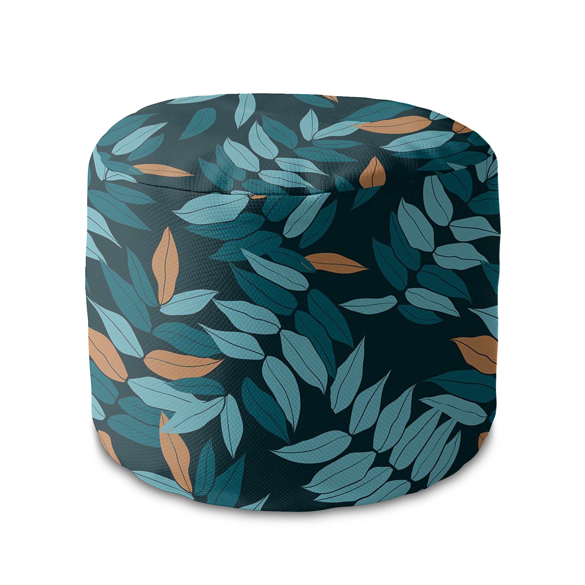 Okrúhly puf podnožka Minimal Leaves Pattern