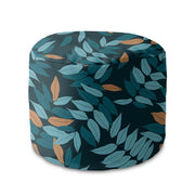 Okrúhly puf na nohy Minimal Leaves Pattern-Velvet