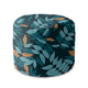 Okrúhly puf na nohy Minimal Leaves Pattern-Velvet