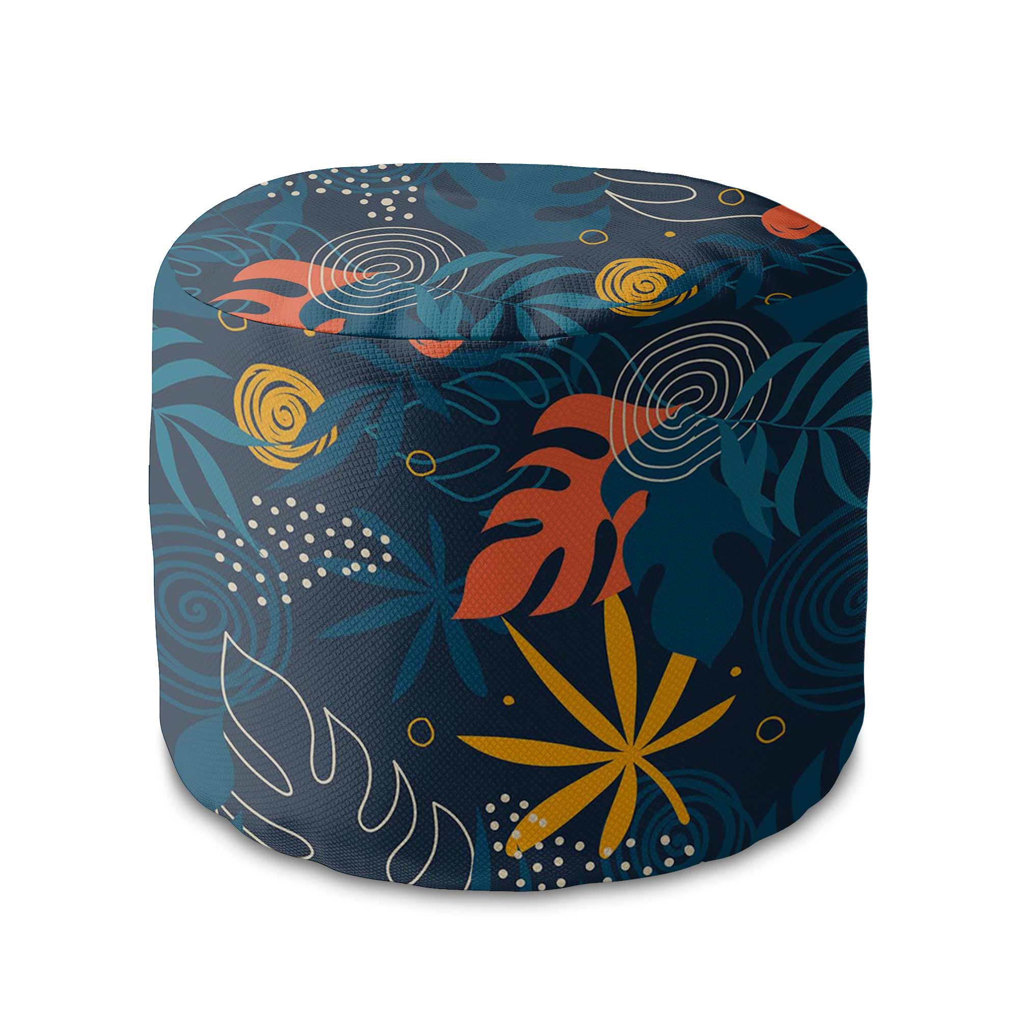 Okrúhly puf podnožka Doodle Exotic