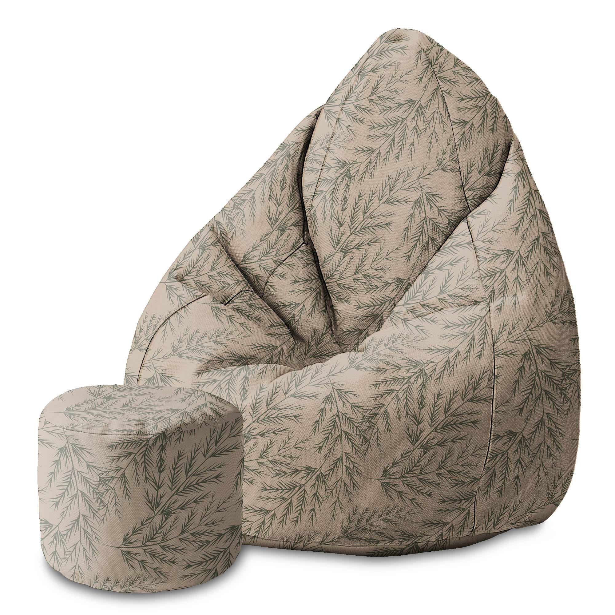 Round pouf footstool Decorative Branches-Oxford
