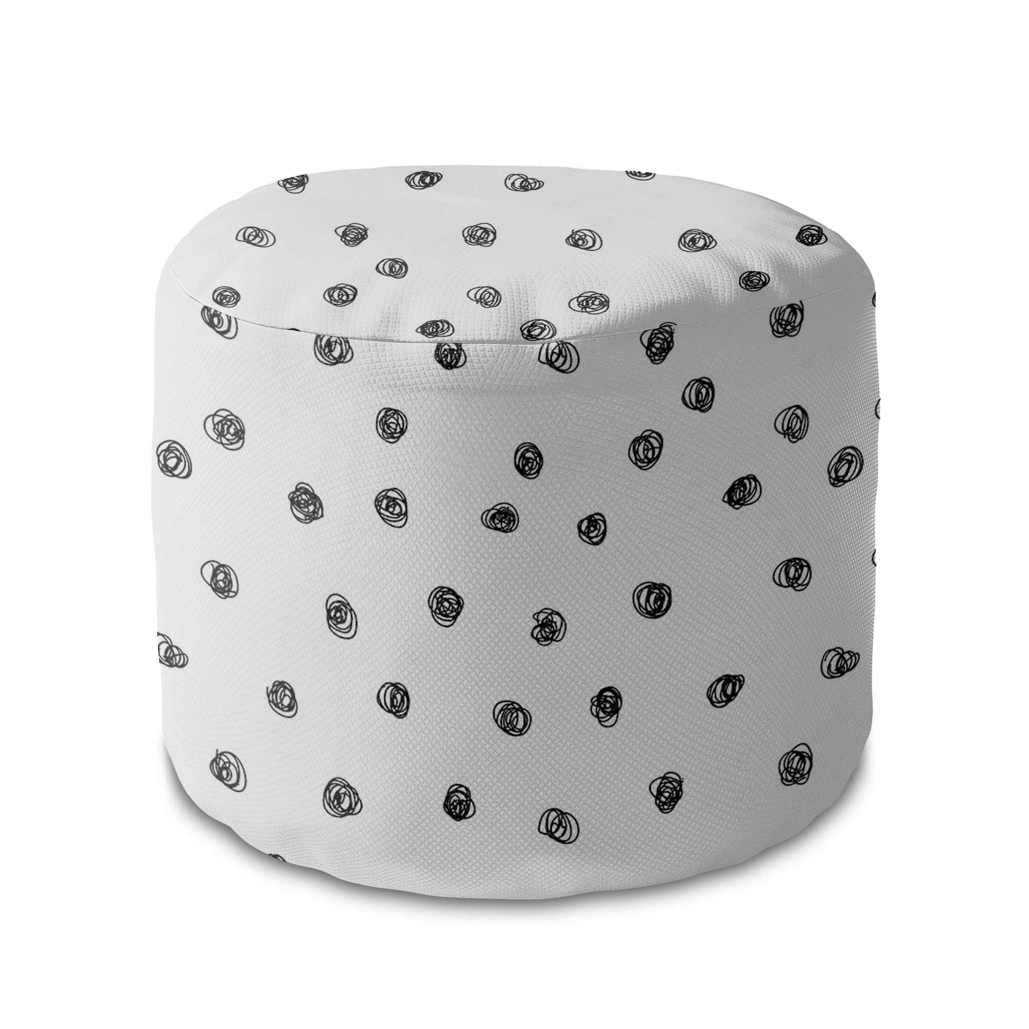 Okrúhly puf podnožka Drawn Circles-Velvet