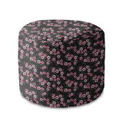 Okrúhly puf na nohy Pink Flowers Pattern-Oxford