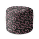 Okrúhly puf na nohy Pink Flowers Pattern-Velvet