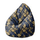 Pearshape Pouf Monstera Gold Navy Blue-M-Oxford