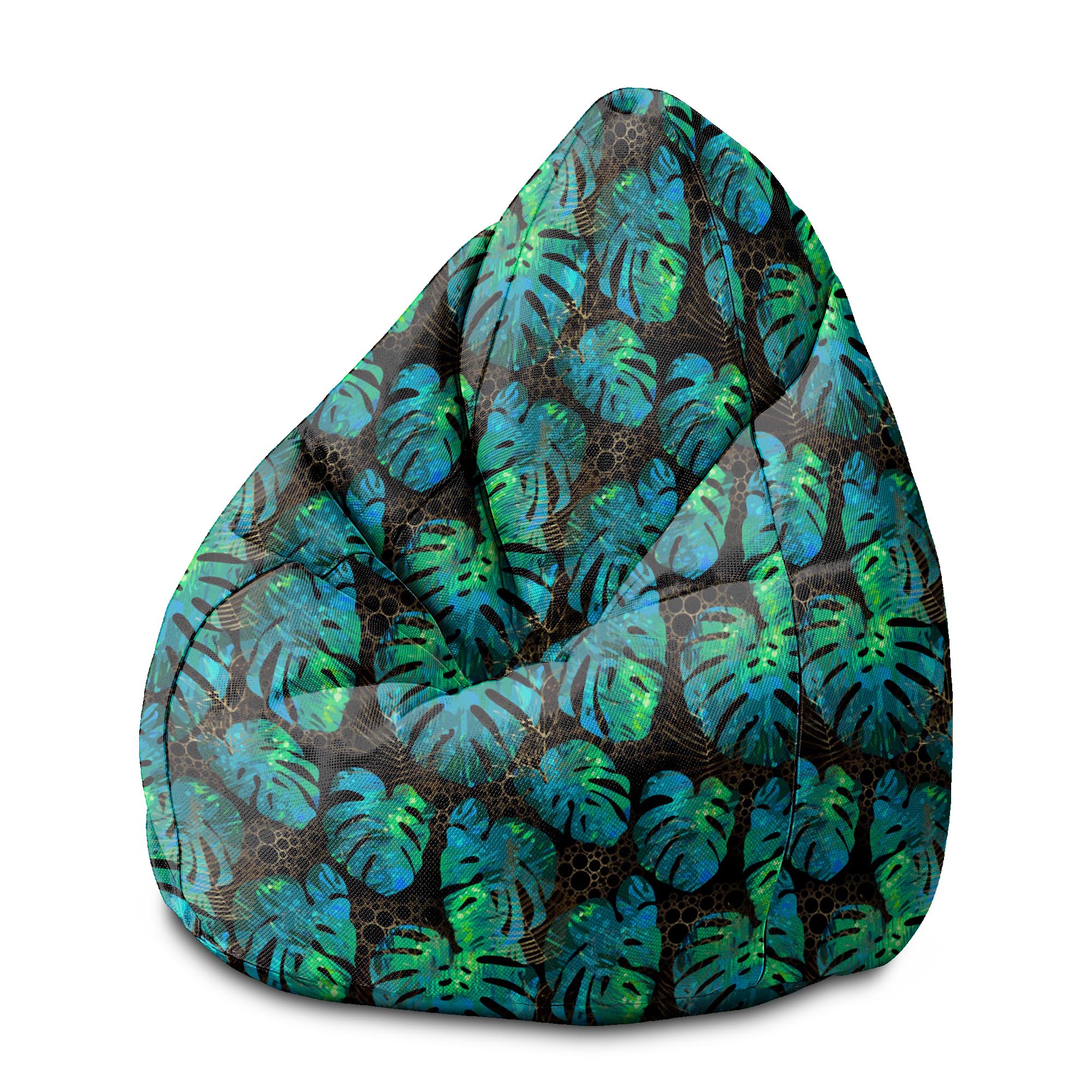 Puf Pearshape Mořská Zelená Monstera-M-Oxford