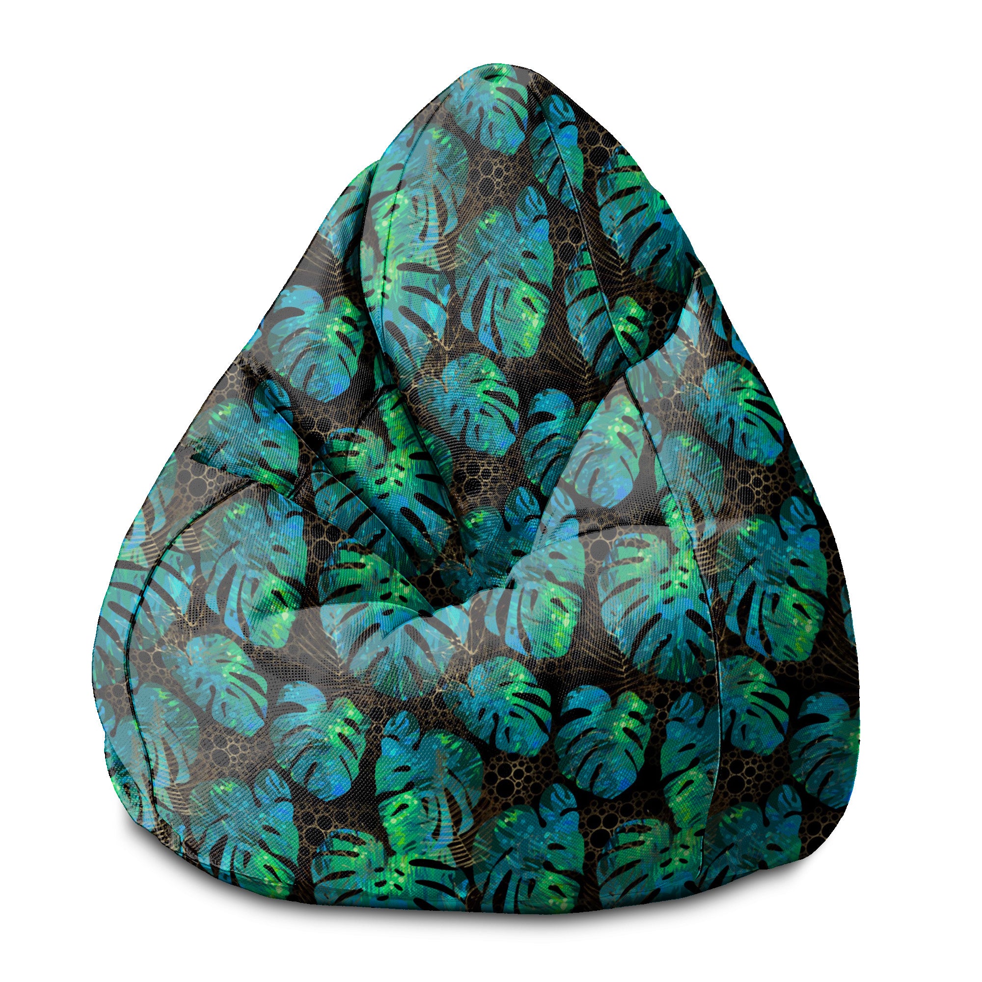 Puf Pearshape Morská Zeleň Monstera