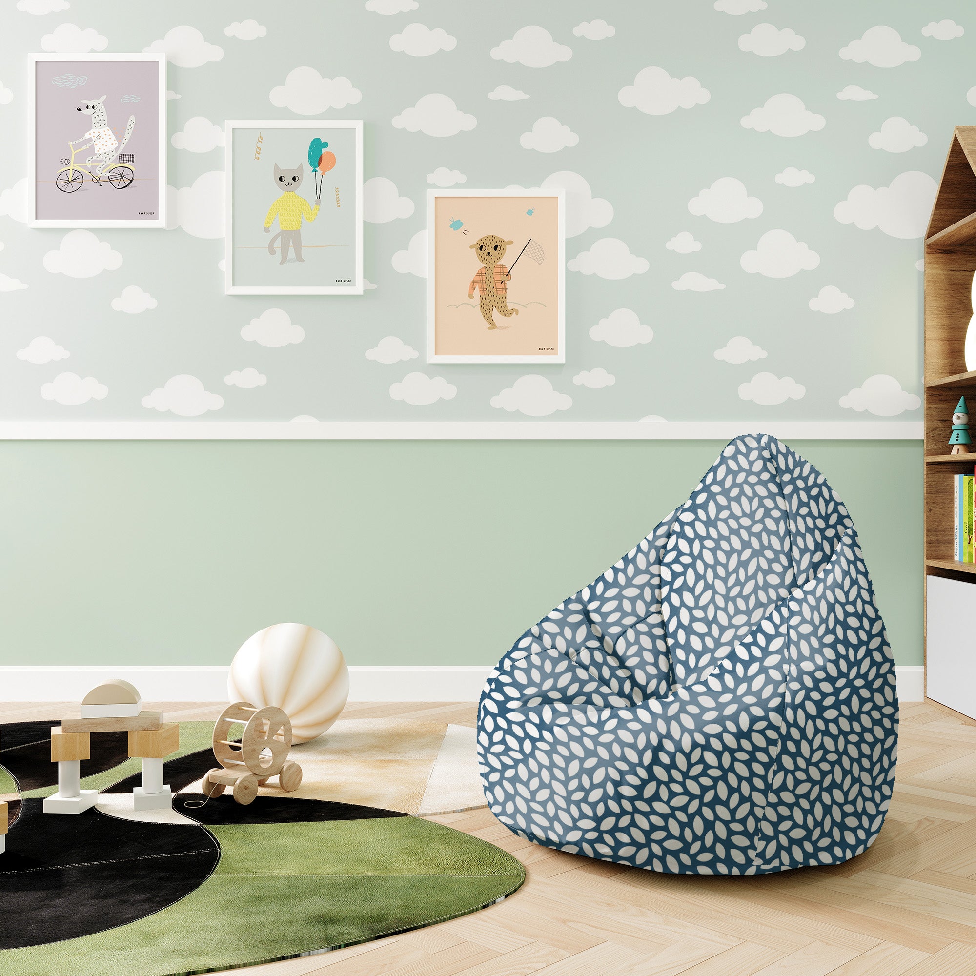 Puf Pearshape Tmavomodrý Okvetný Lístok