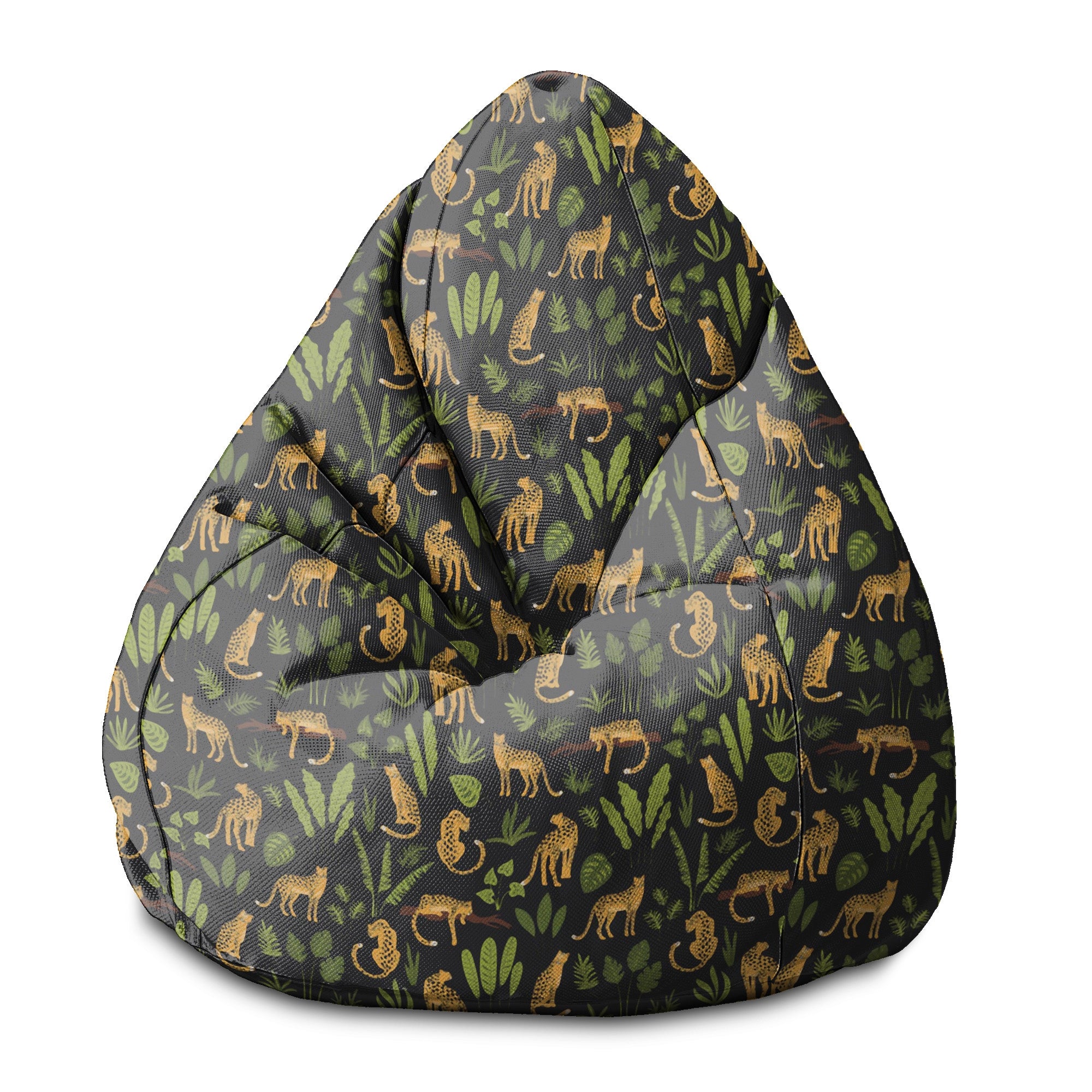 Sedací vak Pearshape Pantery na čiernom
