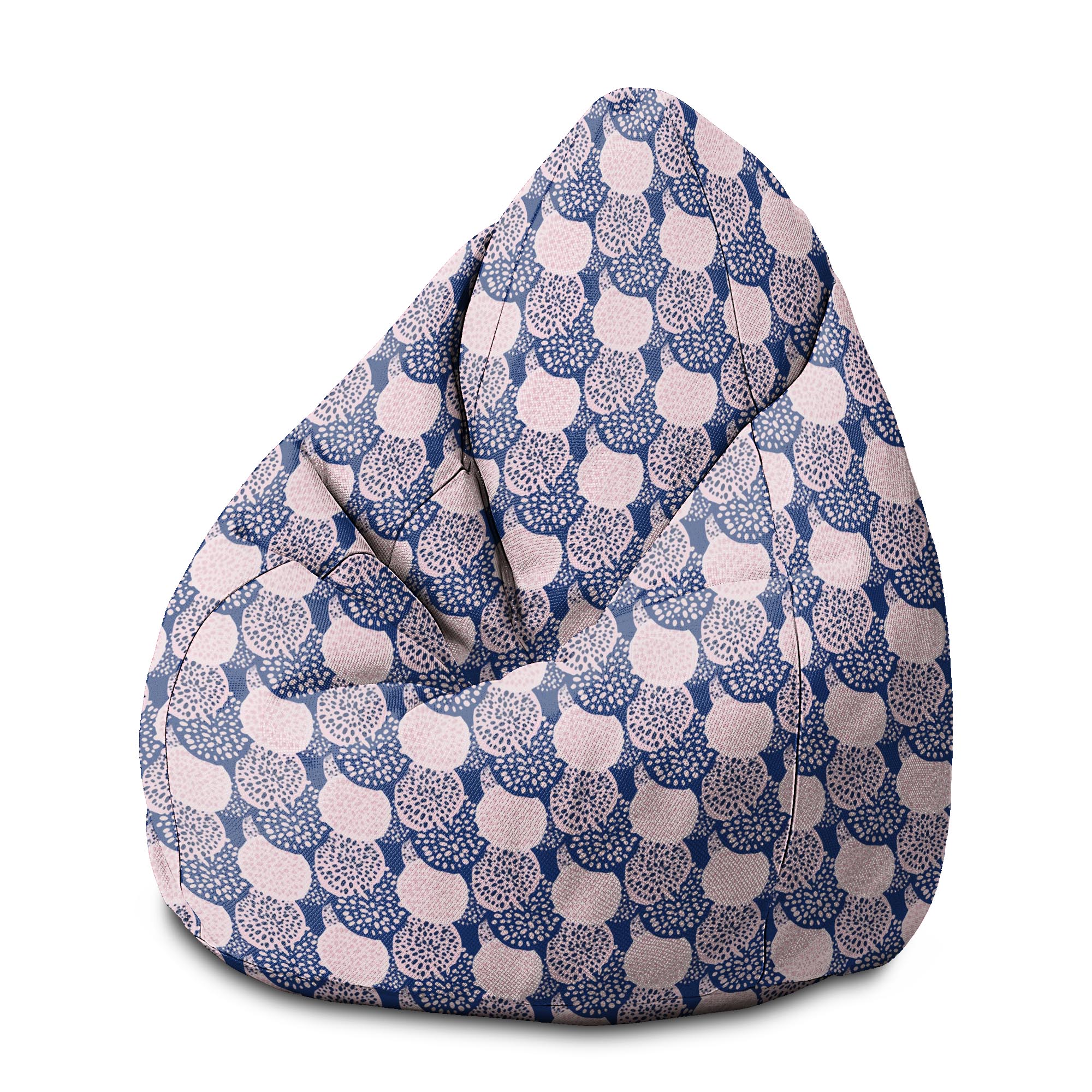 Puf Pearshape růžový a modrý geometrický ornament-M-velvet