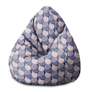 Puf Pearshape růžový a modrý geometrický ornament-S-velvet