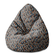 Sedací vak Pearshape Retro čierne listy