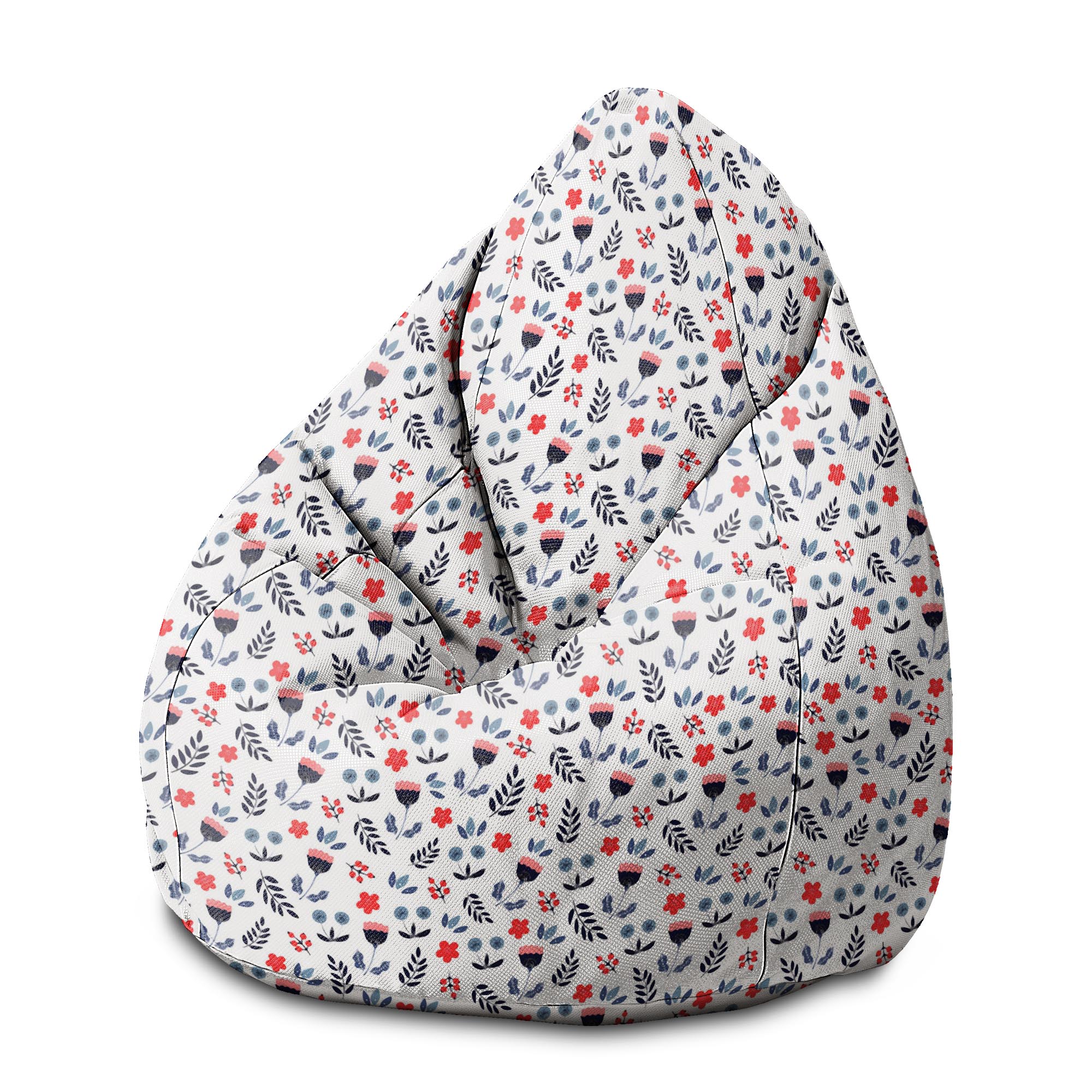 Sedací vak Pearshape Scandi kvety-M-Velvet