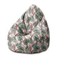 Pearshape Pouf Tropical Pink and Green Leaves-M-Oxford