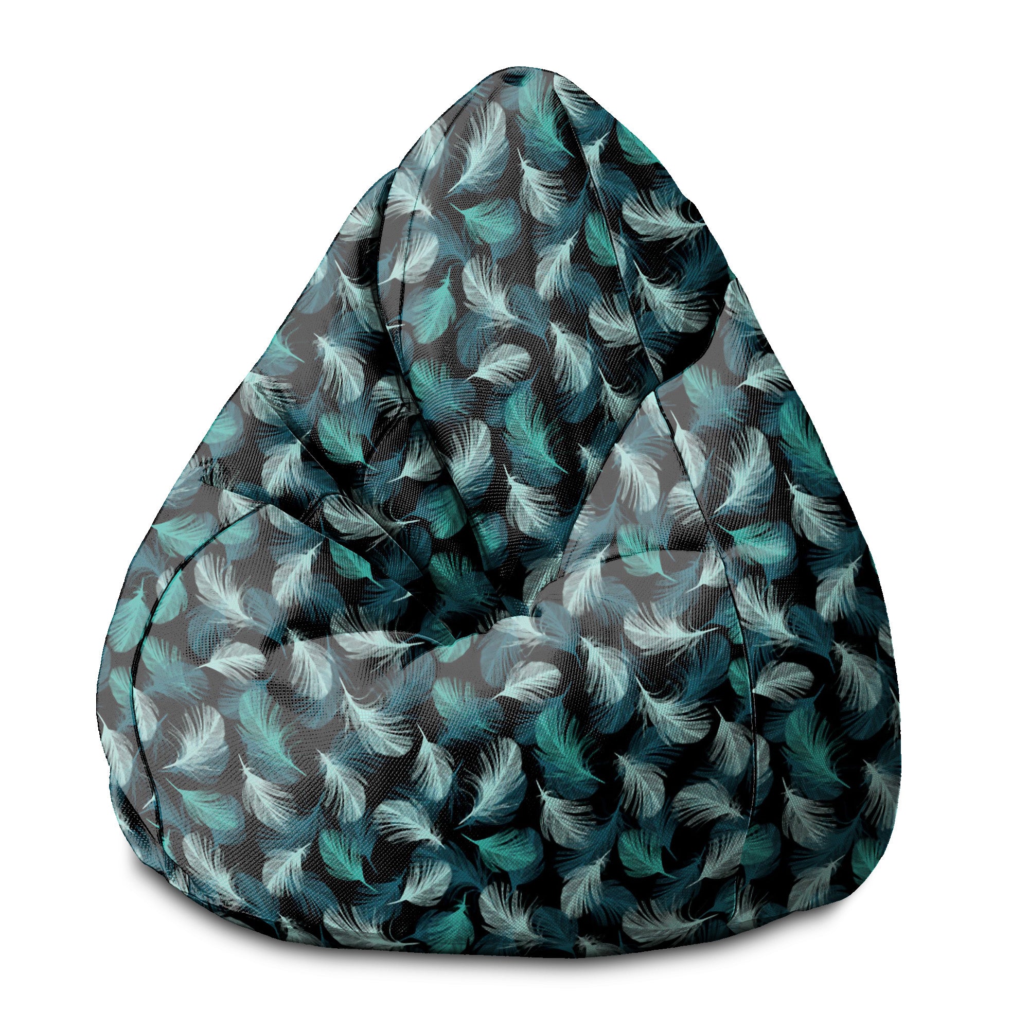 Sedací vak Pearshape Turkusové perá-S-Oxford