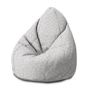 Sedací vak Pearshape Biele srdcia-M-Velvet