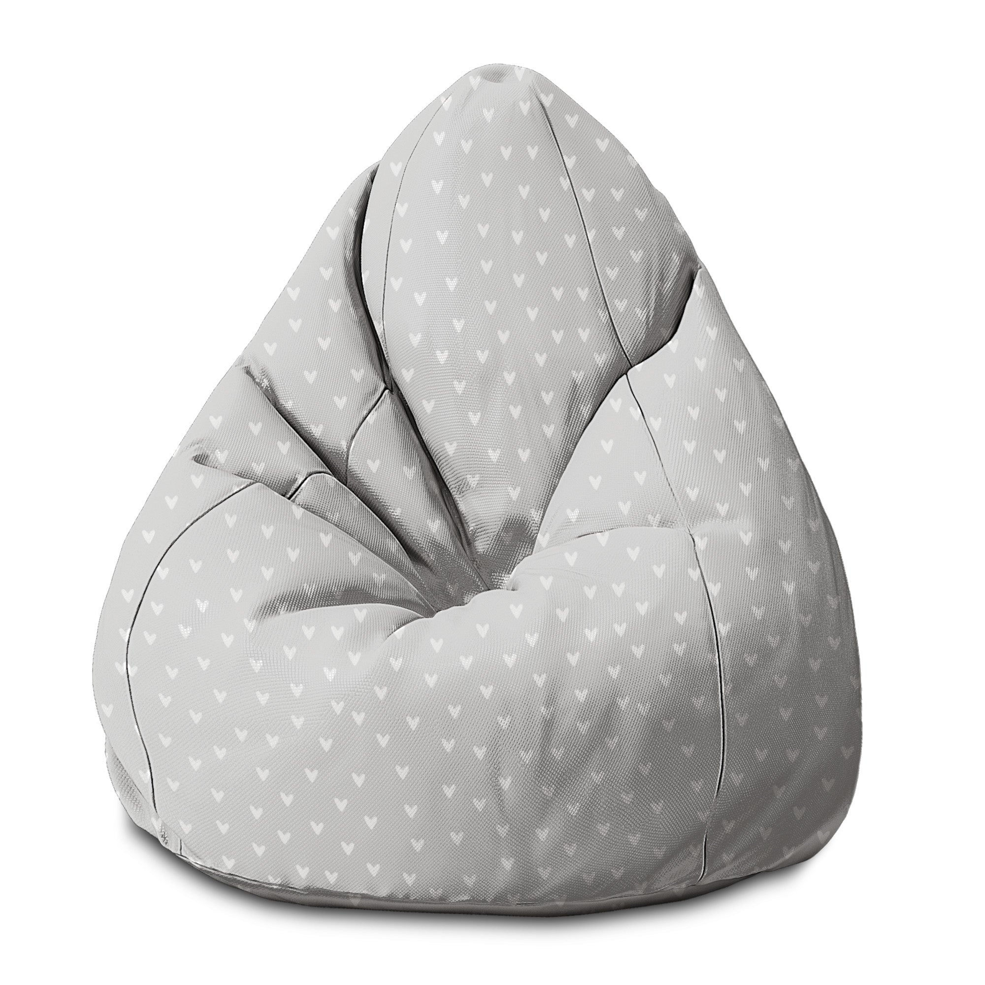 Puf Pearshape Bílá Srdíčka