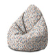 Puf Pearshape White Leafs-M-Velvet