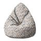 Puf Pearshape White Leafs-S-Velvet