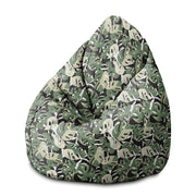 Sedací vak Pearshape Zeleno-Čierna Monstera-M-Velvet