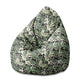 Puf Pearshape Zielono-Czarna Monstera-M-Velvet