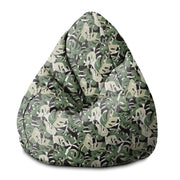 Sedací vak Pearshape Zeleno-Čierna Monstera-S-Velvet