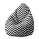 Sedací vak Pearshape Zig Zag Čierny-M-Velvet