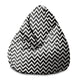 Sedací vak Pearshape Zig Zag Čierny-S-Velvet