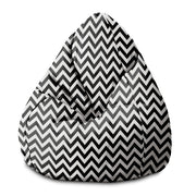 Sedací vak Pearshape Zig Zag Čierny