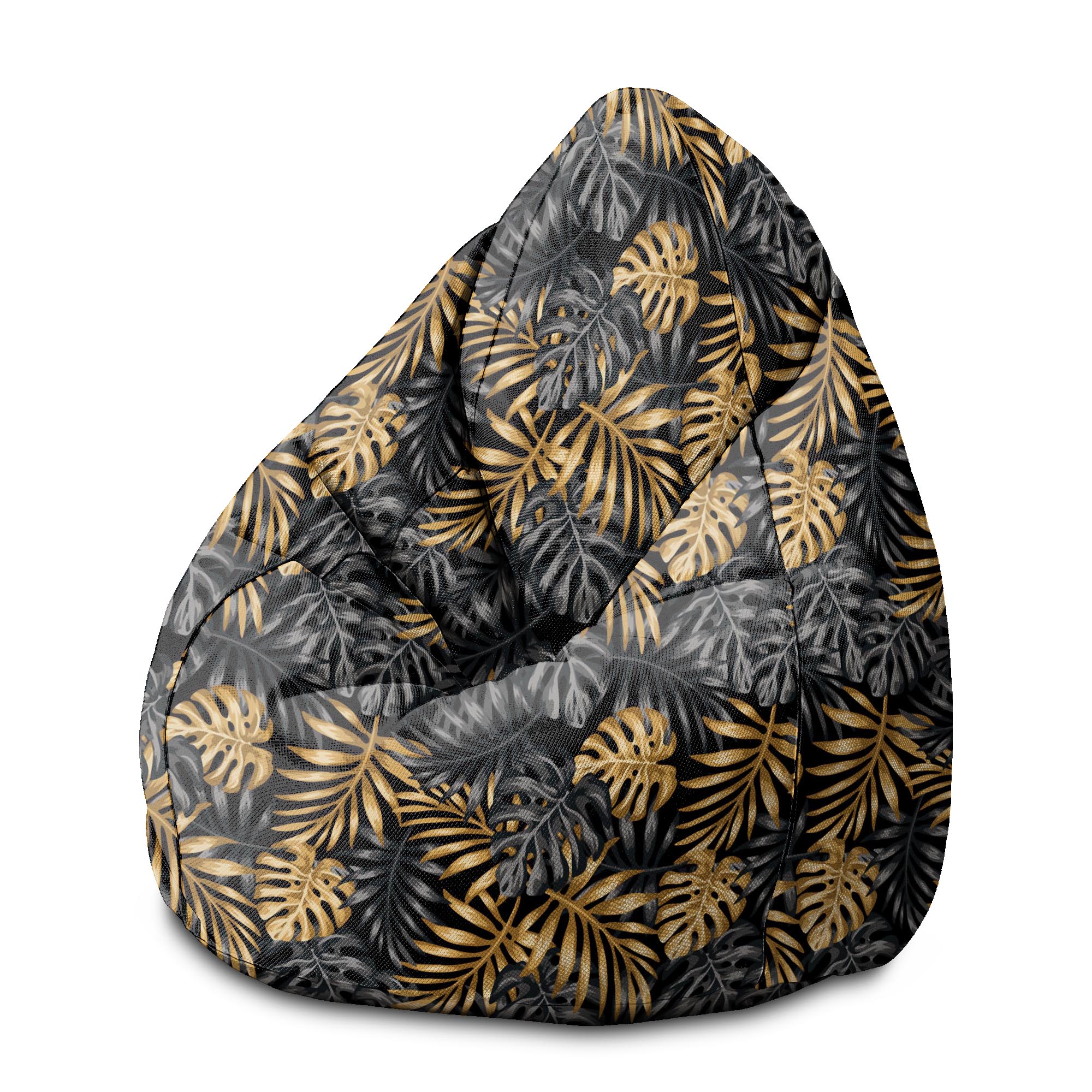 Sedací vak Pearshape Zlatá Monstera-M-Velvet