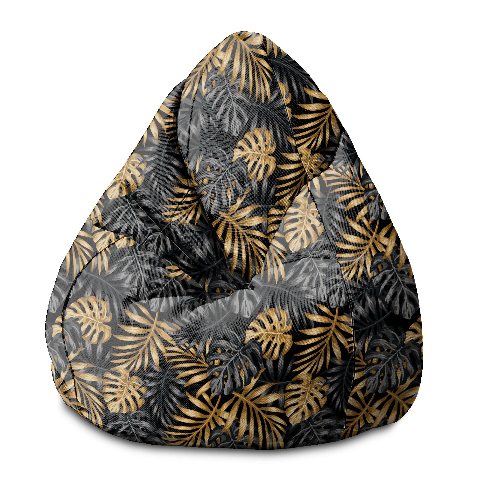 Sitzsack Pearshape Goldene Monstera-S-Velvet