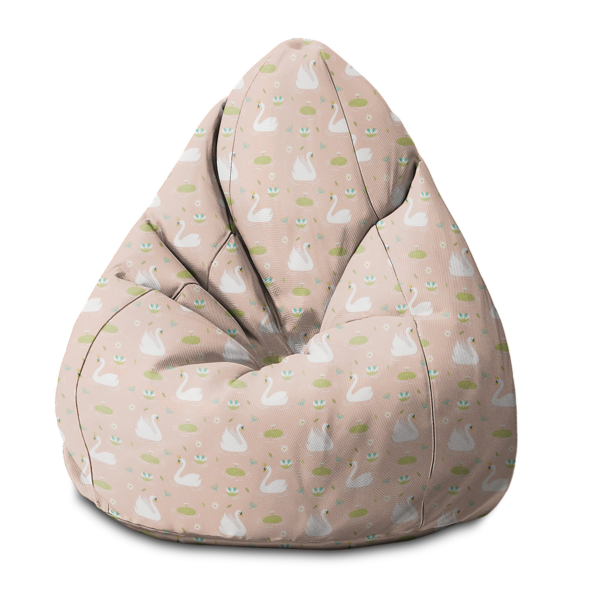 Puf Birnenform Elegante Schwäne-S-Samt