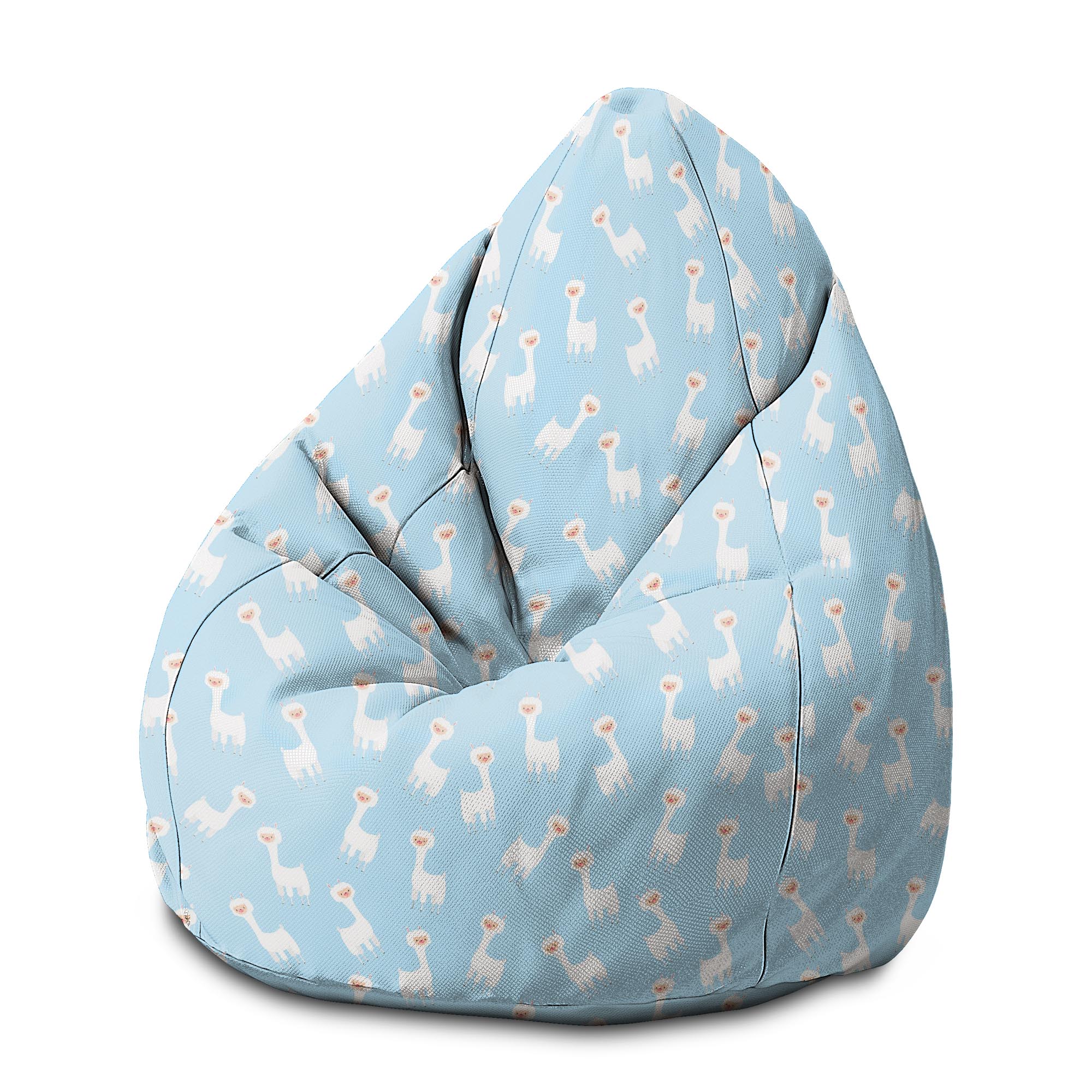 Sedací vak Pearshape Llama Blue-M-Velvet