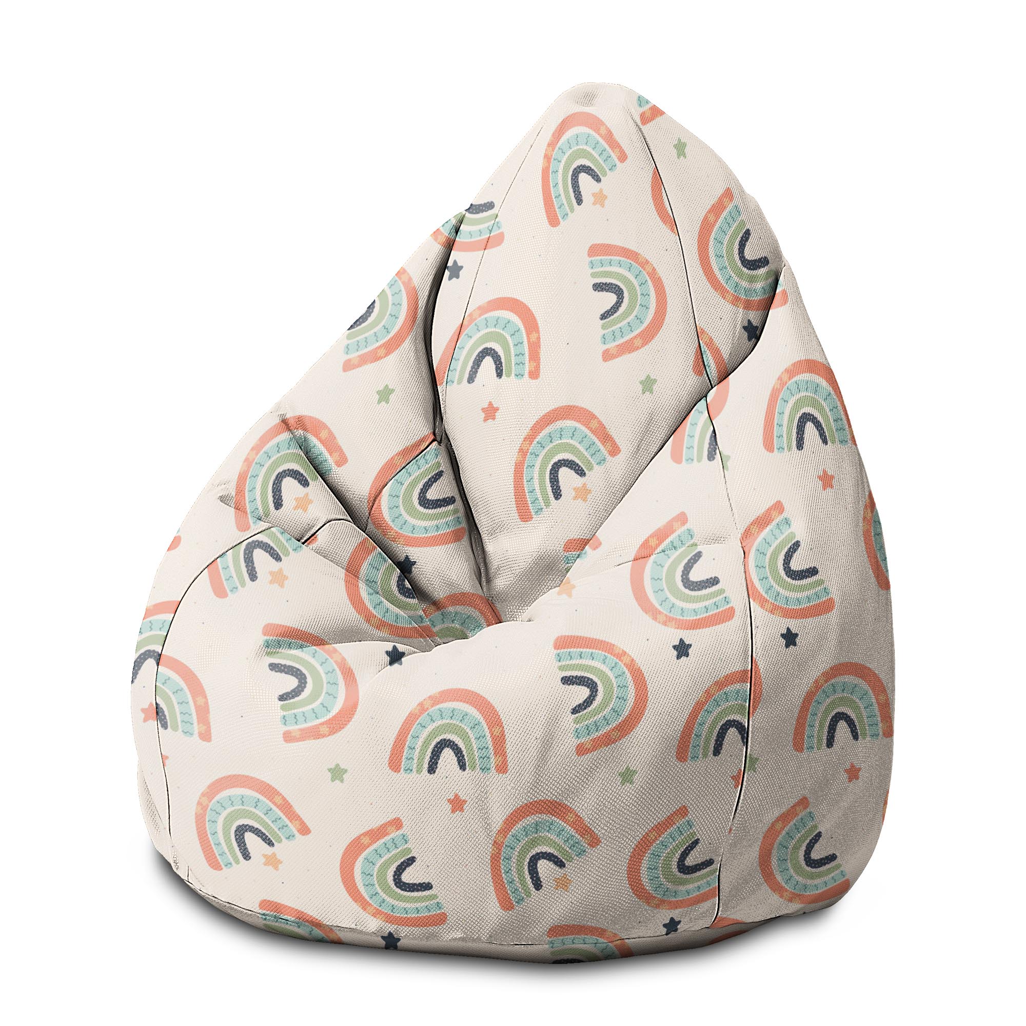 Puf Pearshape Boho Rainbow with Stars-M-Velvet