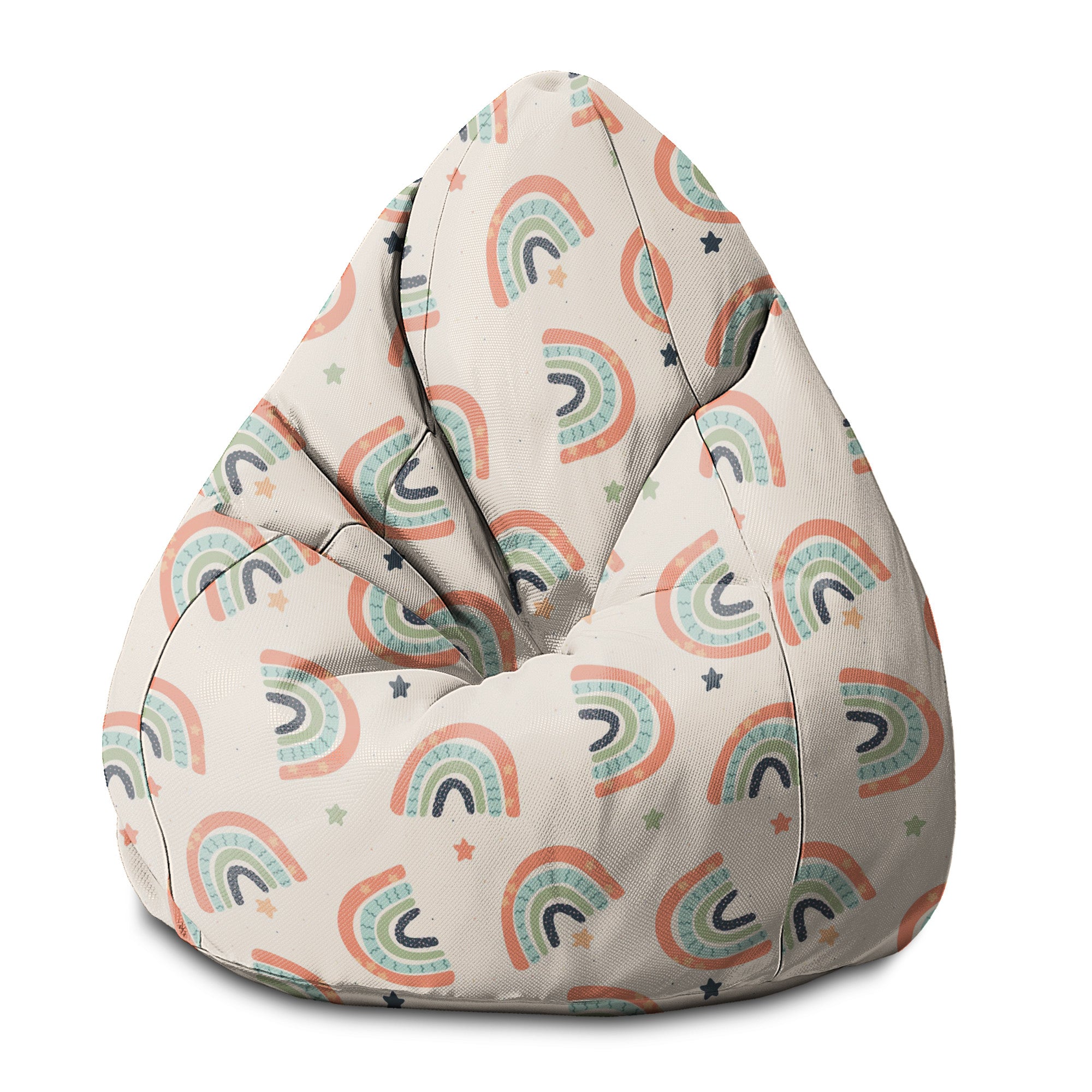 Sedací vak Pearshape Boho Dúha s Hviezdami