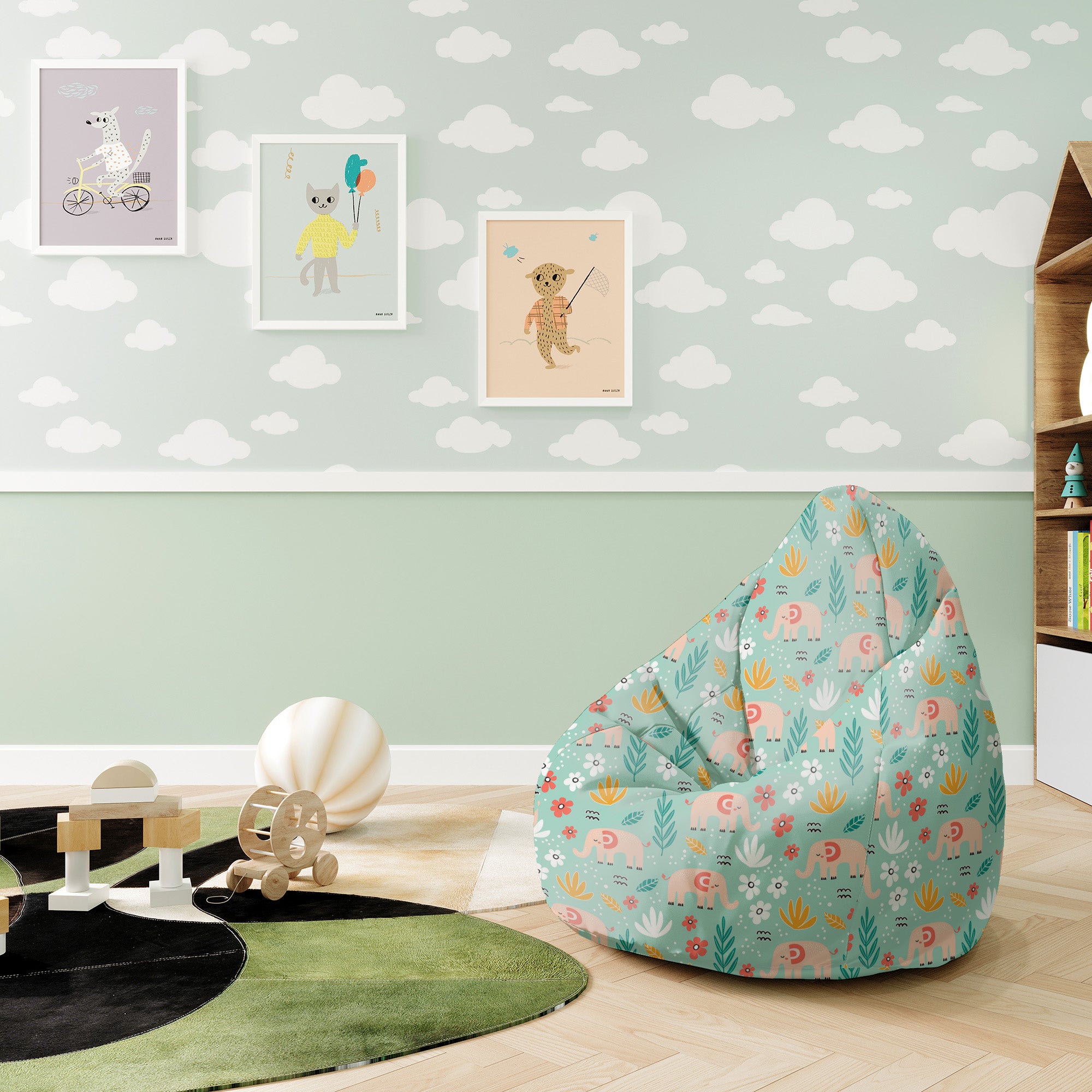 Pearshape Elephant Morning-S Oxford Pouf
