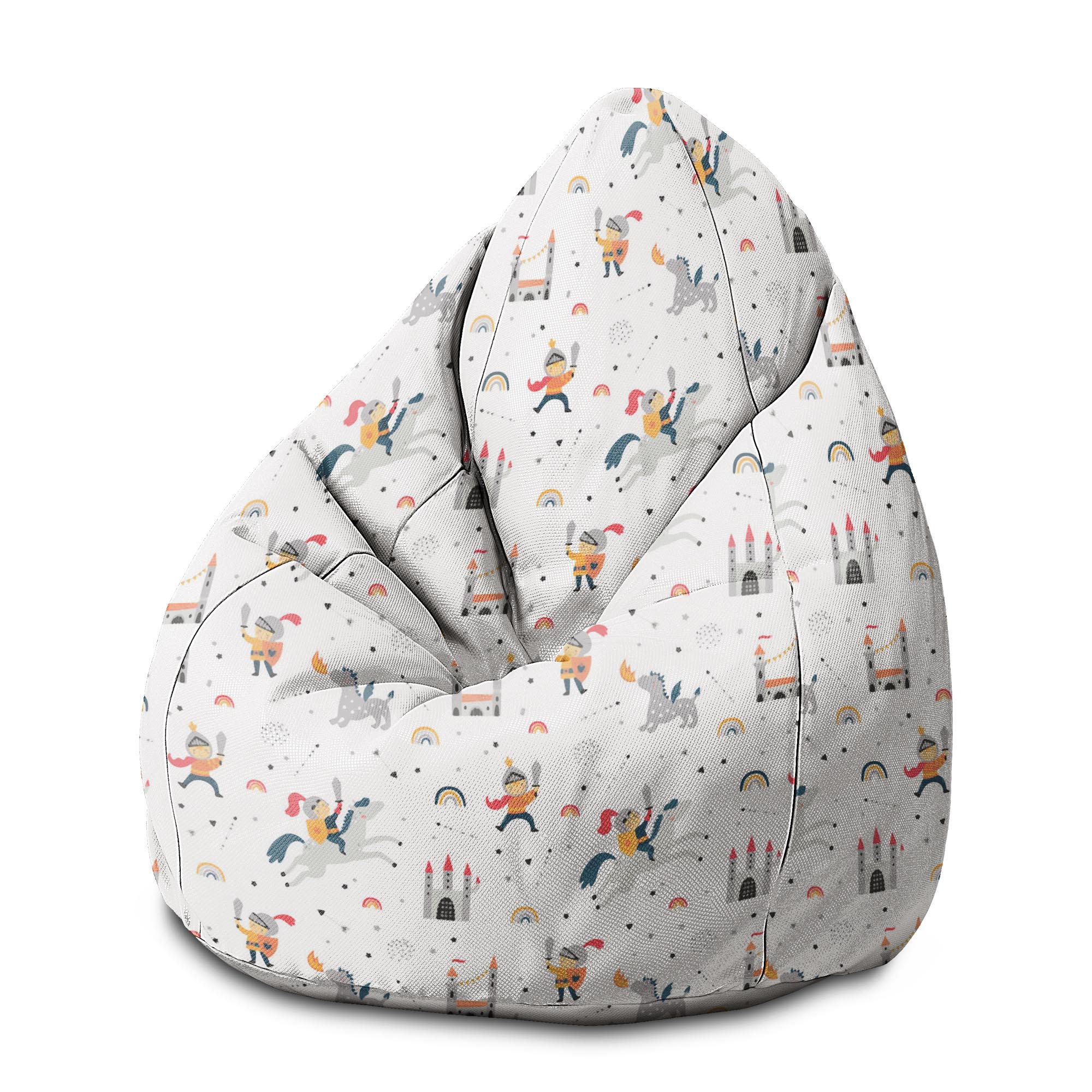 Sedací vak Pearshape Knight and Dragon-M-Velvet