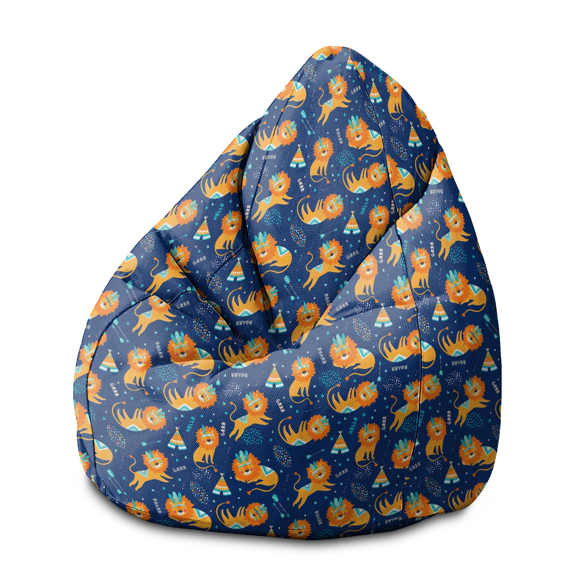 Sedací vak Pearshape Lions Roar-M-Oxford