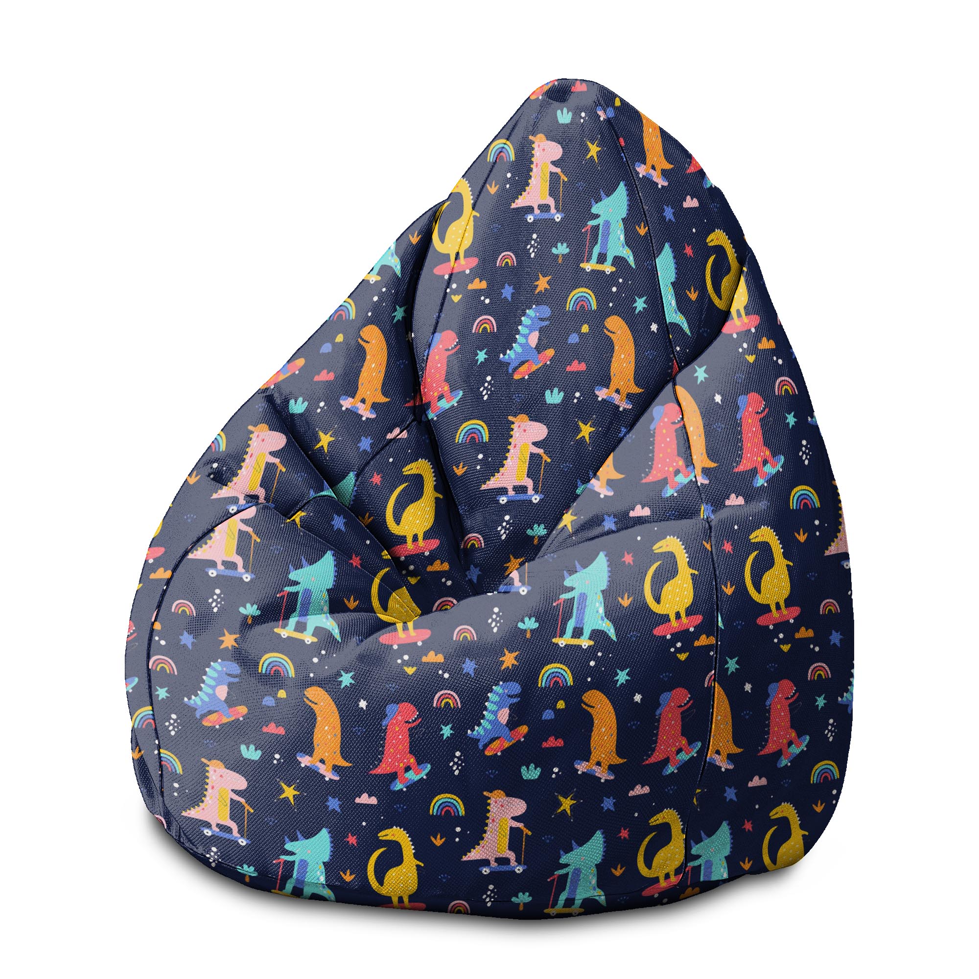 Sedací vak Pearshape Skater Dinosaurs-M-Velvet