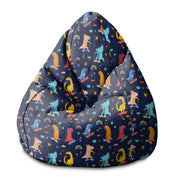 Sedací vak Pearshape Skater Dinosaurs-S-Velvet