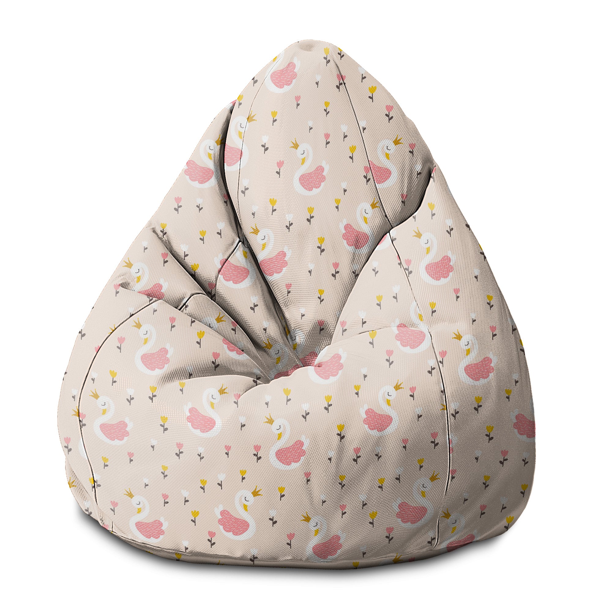 Sedací vak Pearshape Labuť s tulipánmi