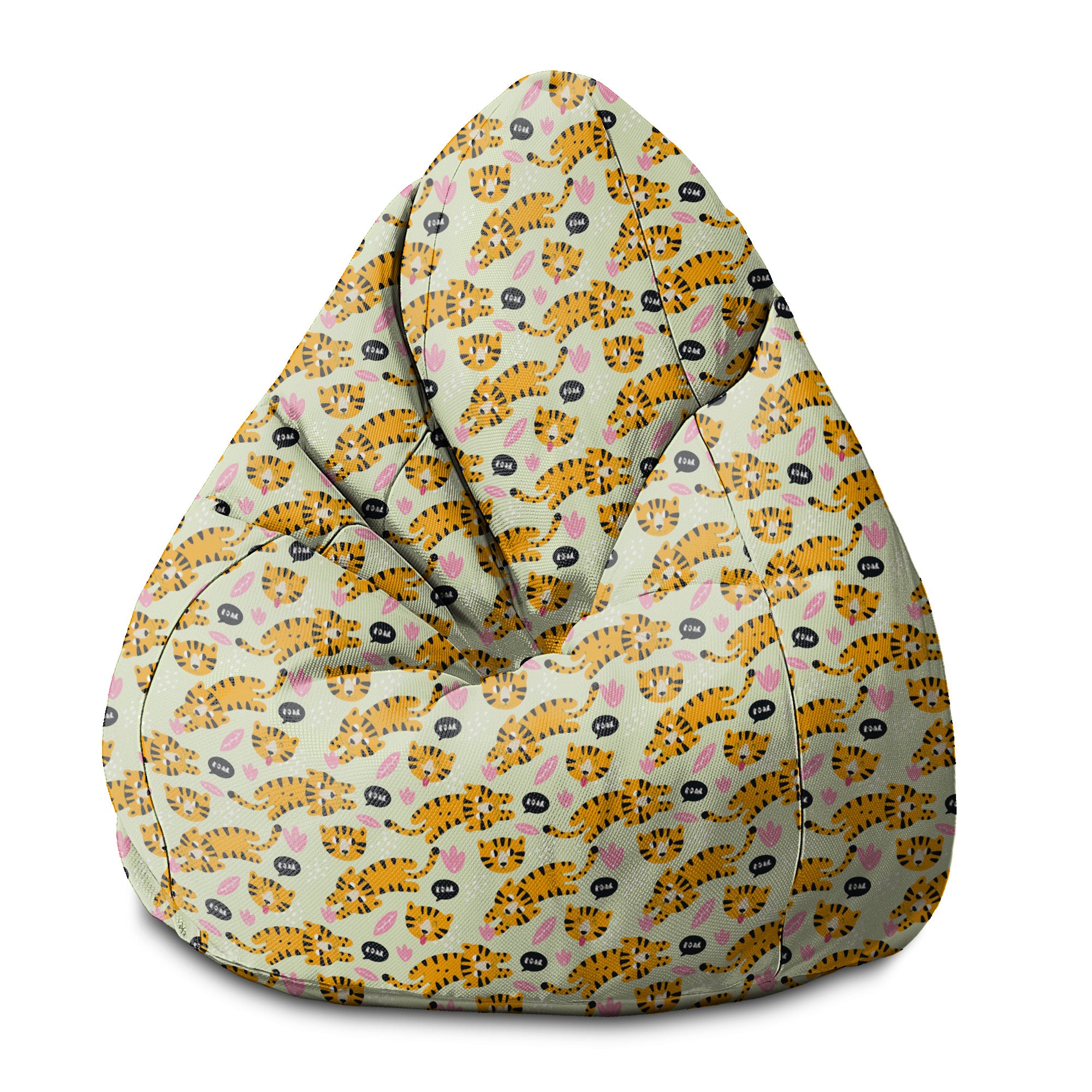Pearshape Tiger Roar Pouf-S-Velvet