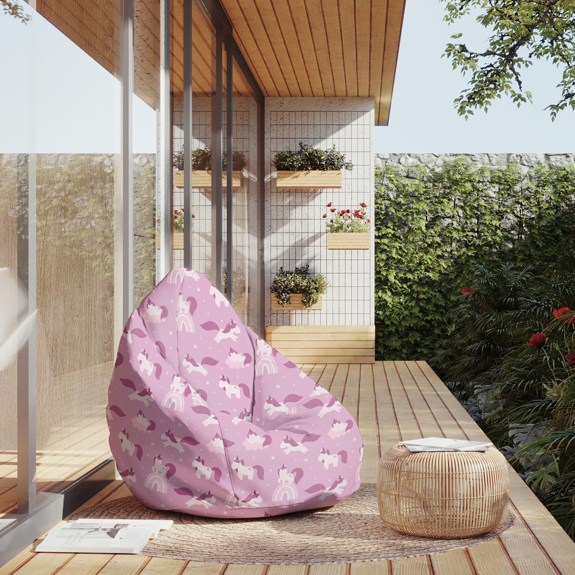 Sedací vak Pearshape Jednorožce a oblaky-M-Oxford