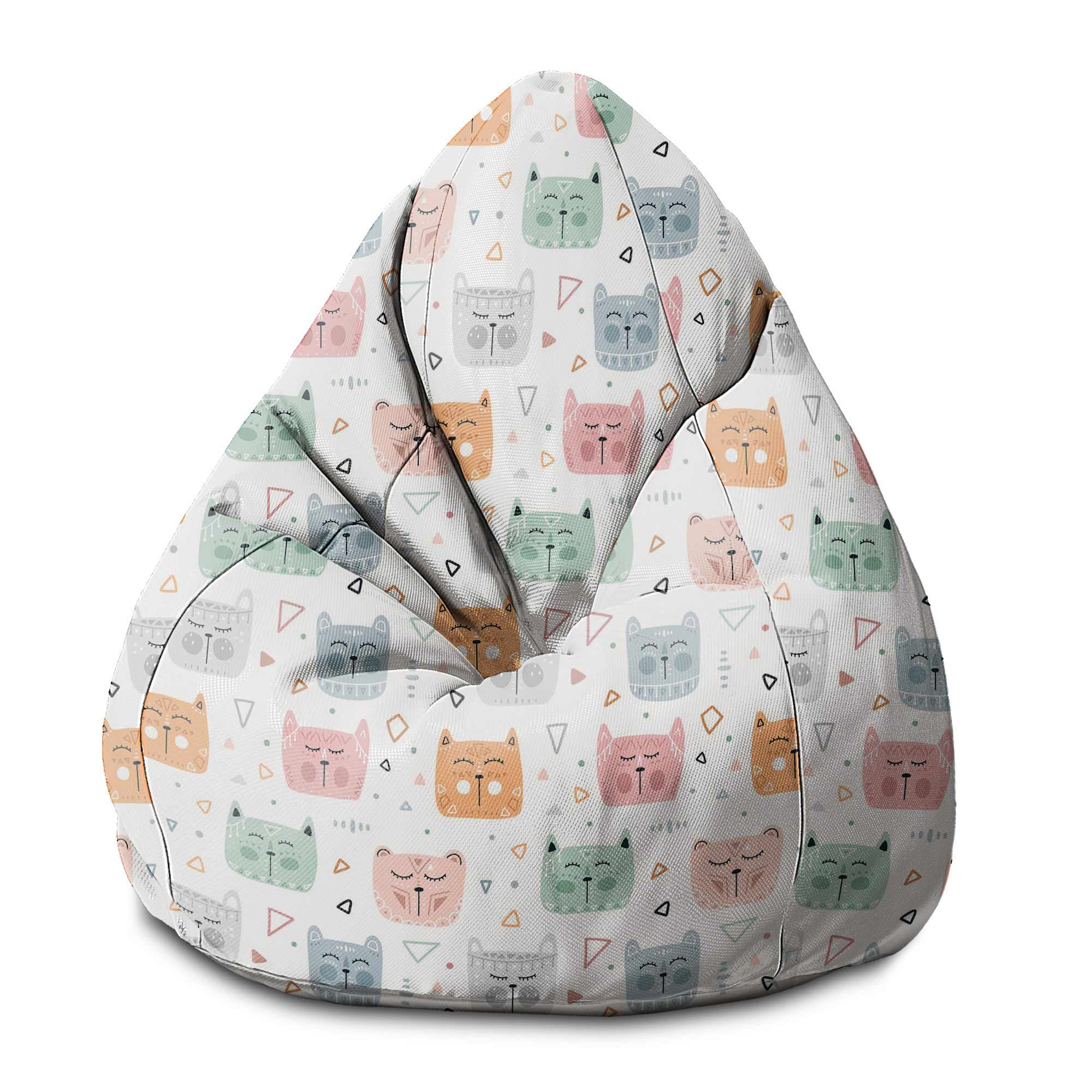 Sedací vak Pearshape Sleepy Cats-S-Velvet