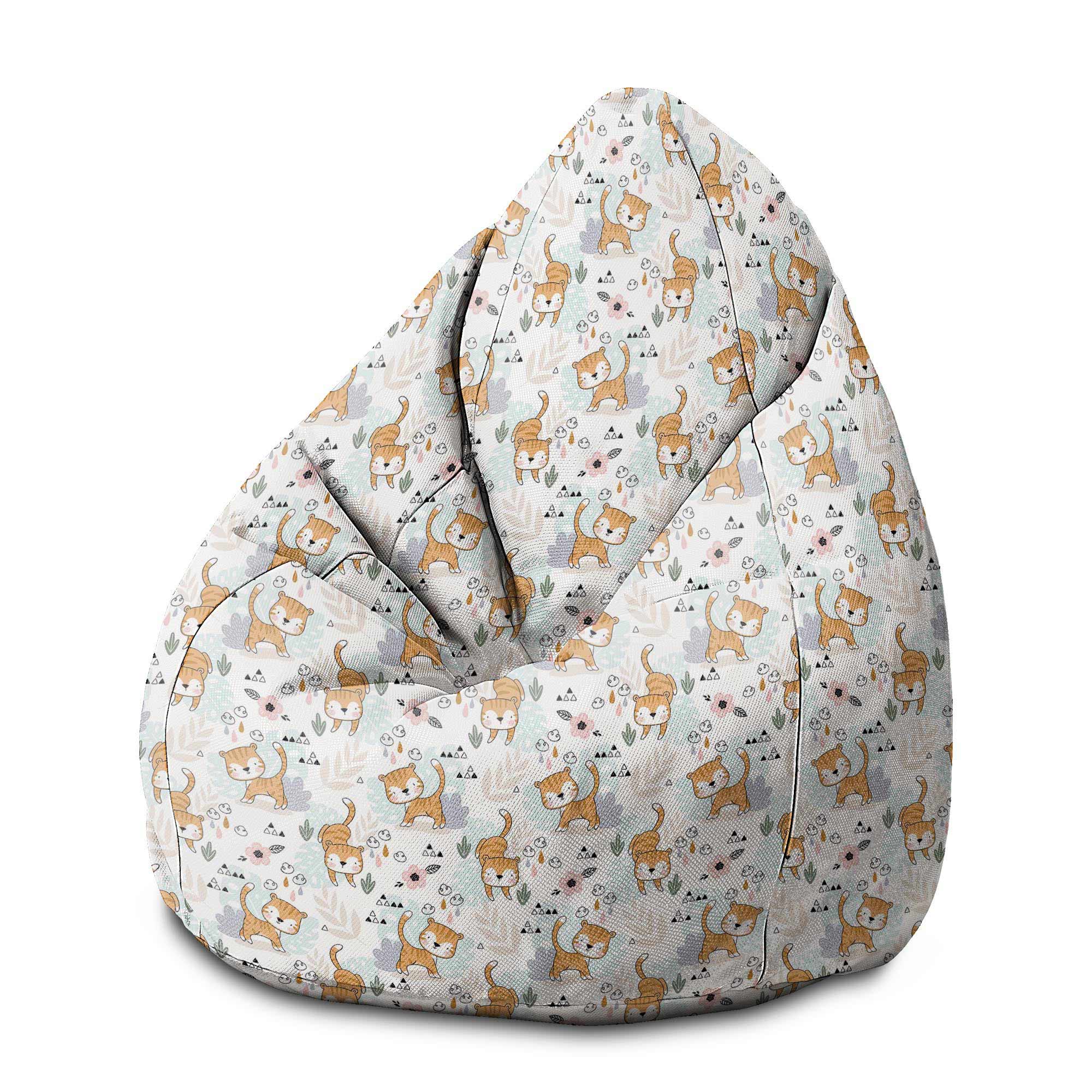 Sedací vak Pearshape Playing Tiger-M-Velvet